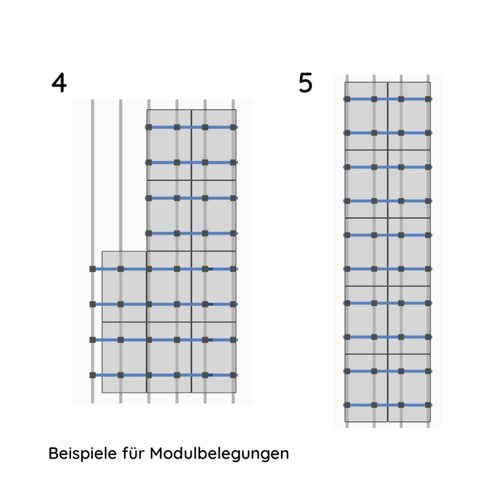 UK Paket für 10 Module von K2, SingleRail, Schrägdach, 1-lagig